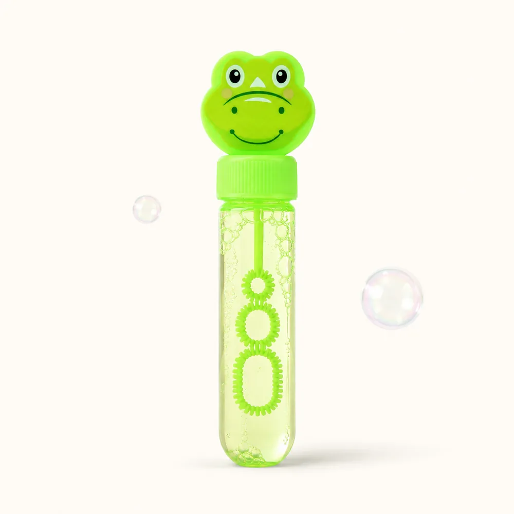 Green frog bubble wand close-up