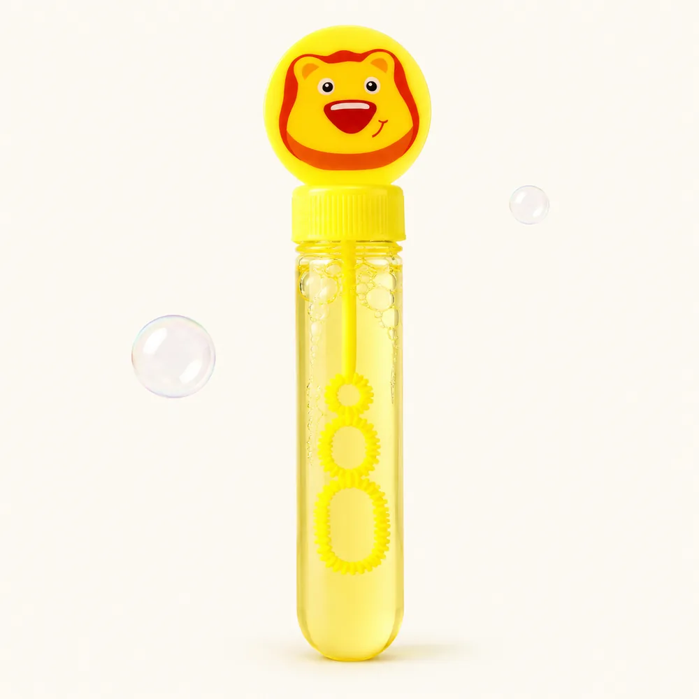 Yellow lion bubble wand close-up