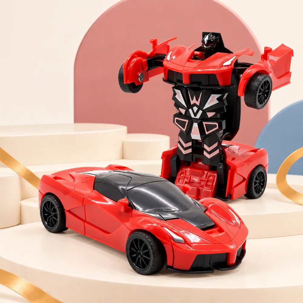 The red Super Racer as a car and risen into robot mode